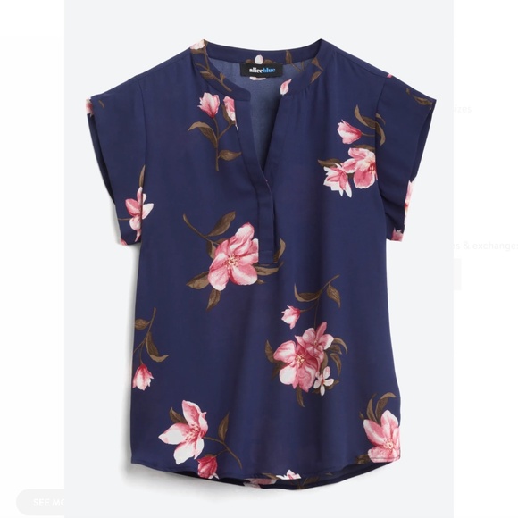 ALICE BLUE - Jordon Split Neck Blouse [Stich Fix] - Picture 1 of 1